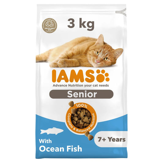IAMS 7+ Years Senior Dry Cat Food Ocean Fish 3kg