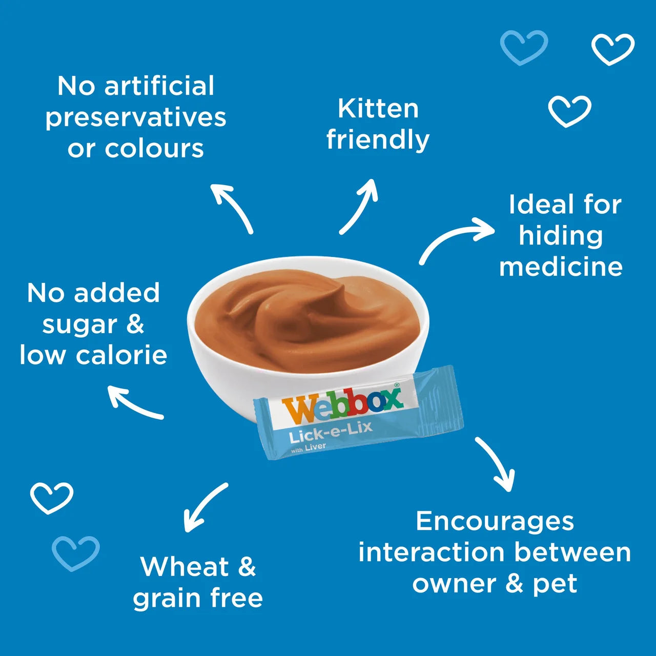 Webbox Lick-e-Lix with Liver, Yoghurty Cat Treats 5 x 10g