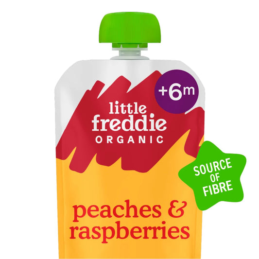 Little Freddie Peaches & Raspberries Baby Food Pouch 6+ Months 100g