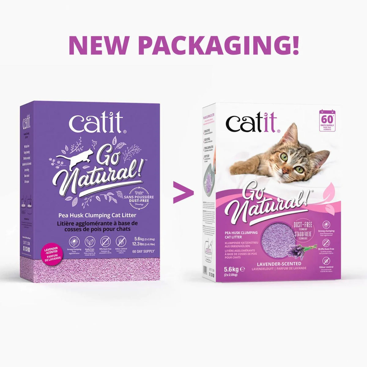 Catit Go Natural Pea Husk Litter, Lavender 5.6kg