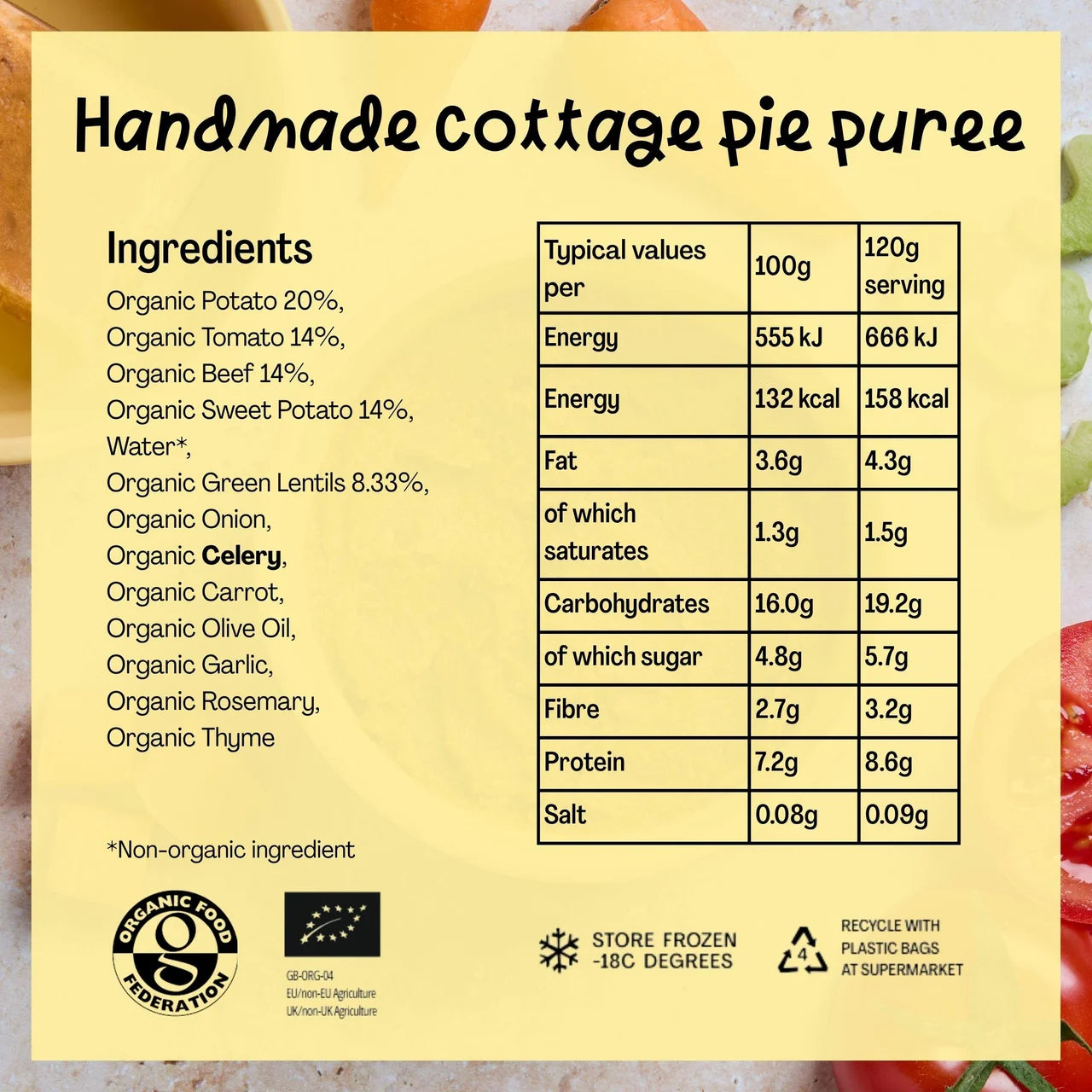 Lune & Wild Handmade Cottage Pie Baby Purees 6+ Months 360g