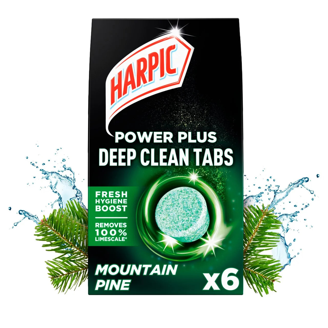Harpic Power Plus Deep Clean Tabs Toilet Cleaner Mountain Pine 6 per pack