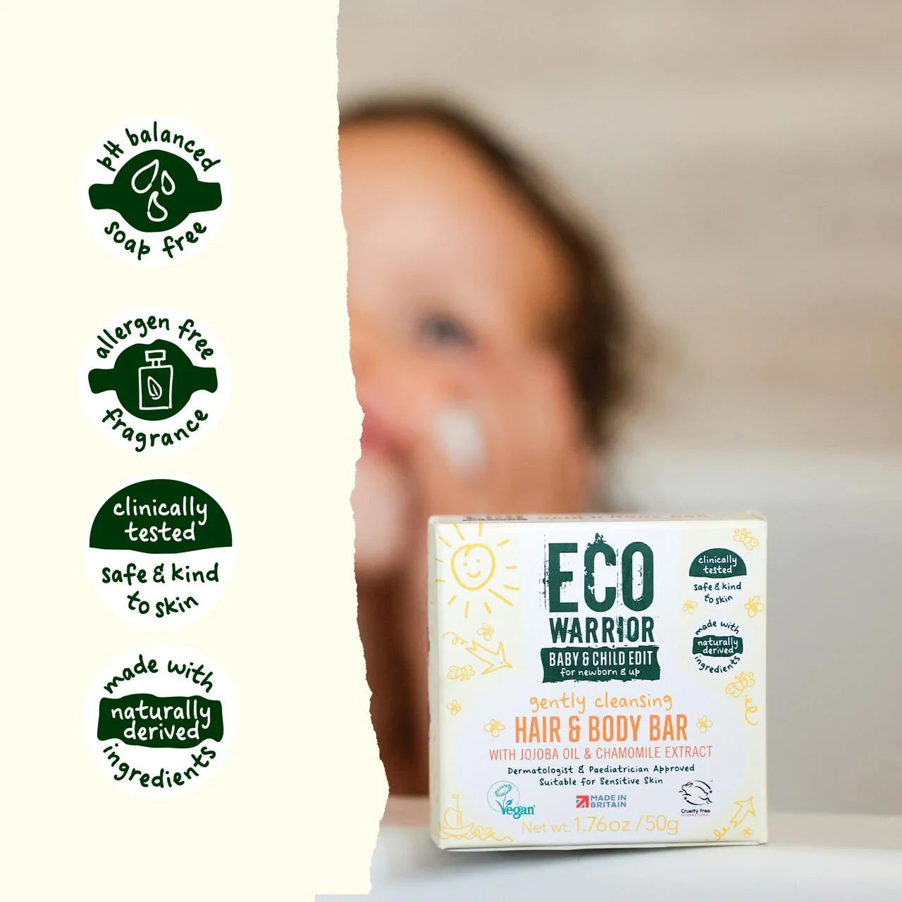 Eco Warrior Baby & Child Gently Cleansing Hair & Body Soap Bar 50g