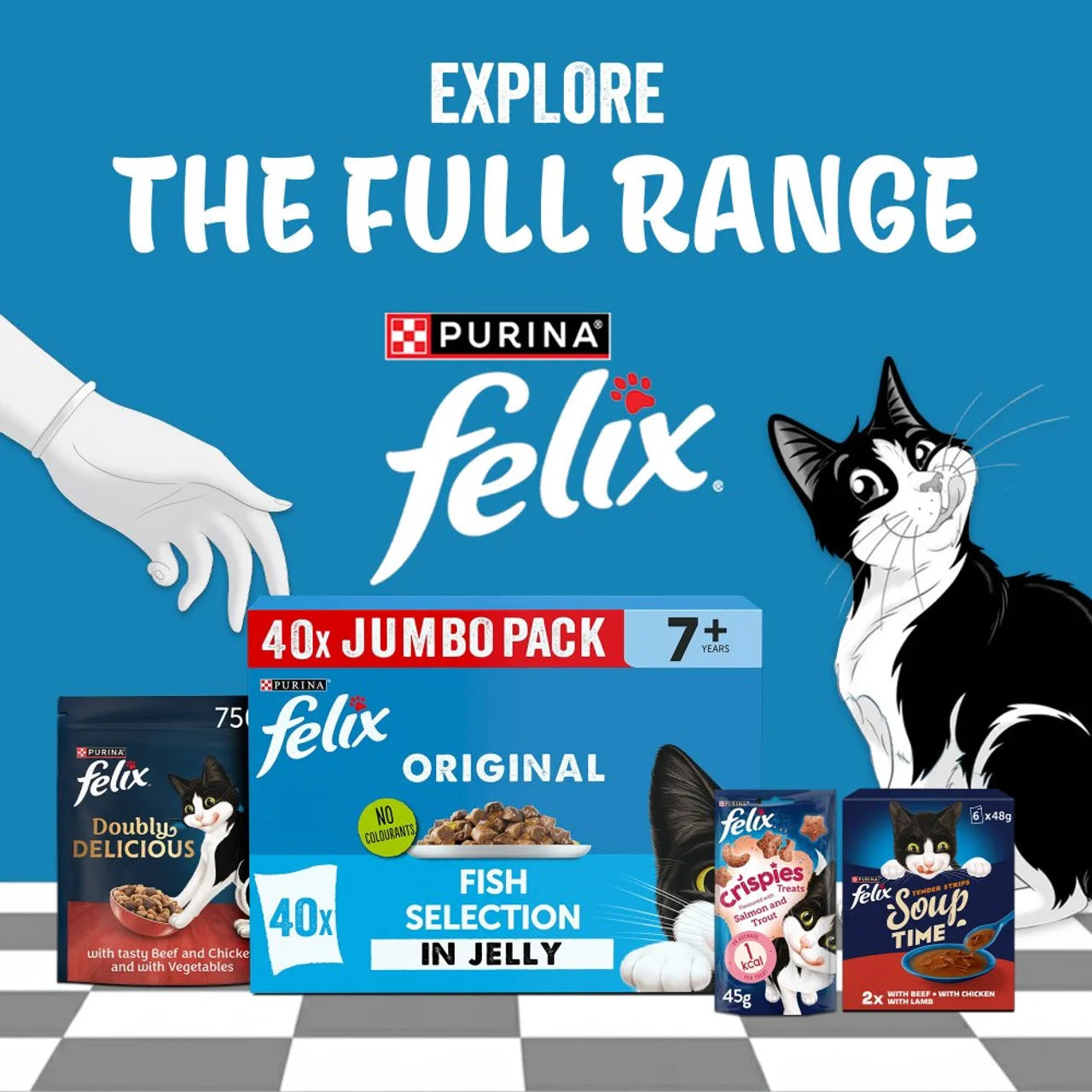 Felix Original Senior 7+ Fish Selection in Jelly Wet Cat Food 40 x 85g