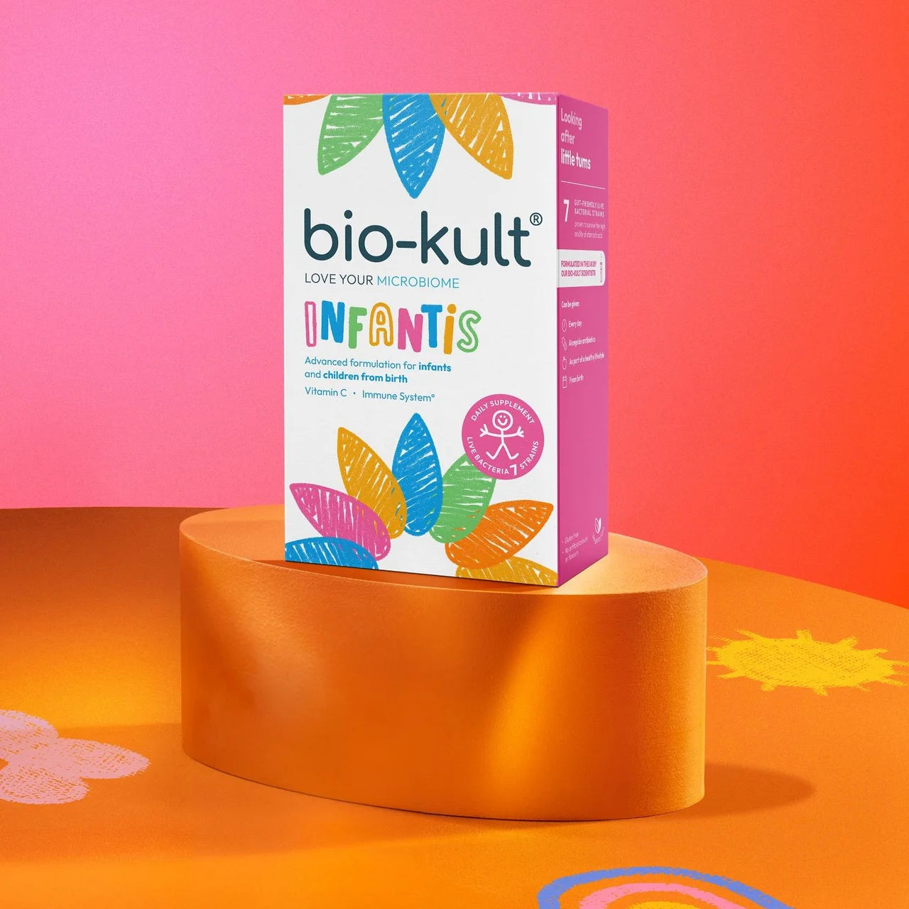 Bio-Kult Infantis Kids Probiotics Gut Supplement 7 Strains with Vitamin C , 16 per pack