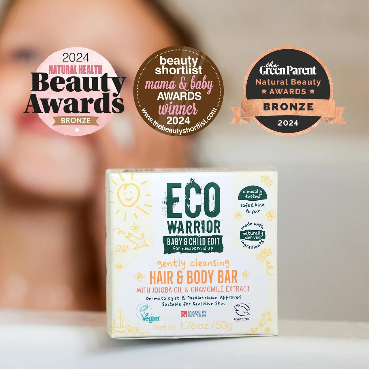 Eco Warrior Baby & Child Gently Cleansing Hair & Body Soap Bar 50g