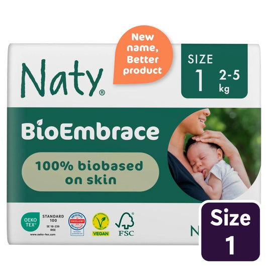 Naty BioEmbrace Nappies Size 1 (2-5kg) 25 per pack