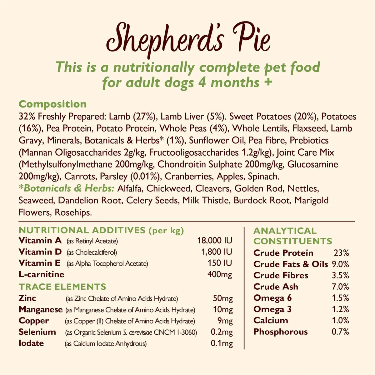 Lily's Kitchen Dog Lamb Shepherd's Pie Adult Dry Food 2.5kg