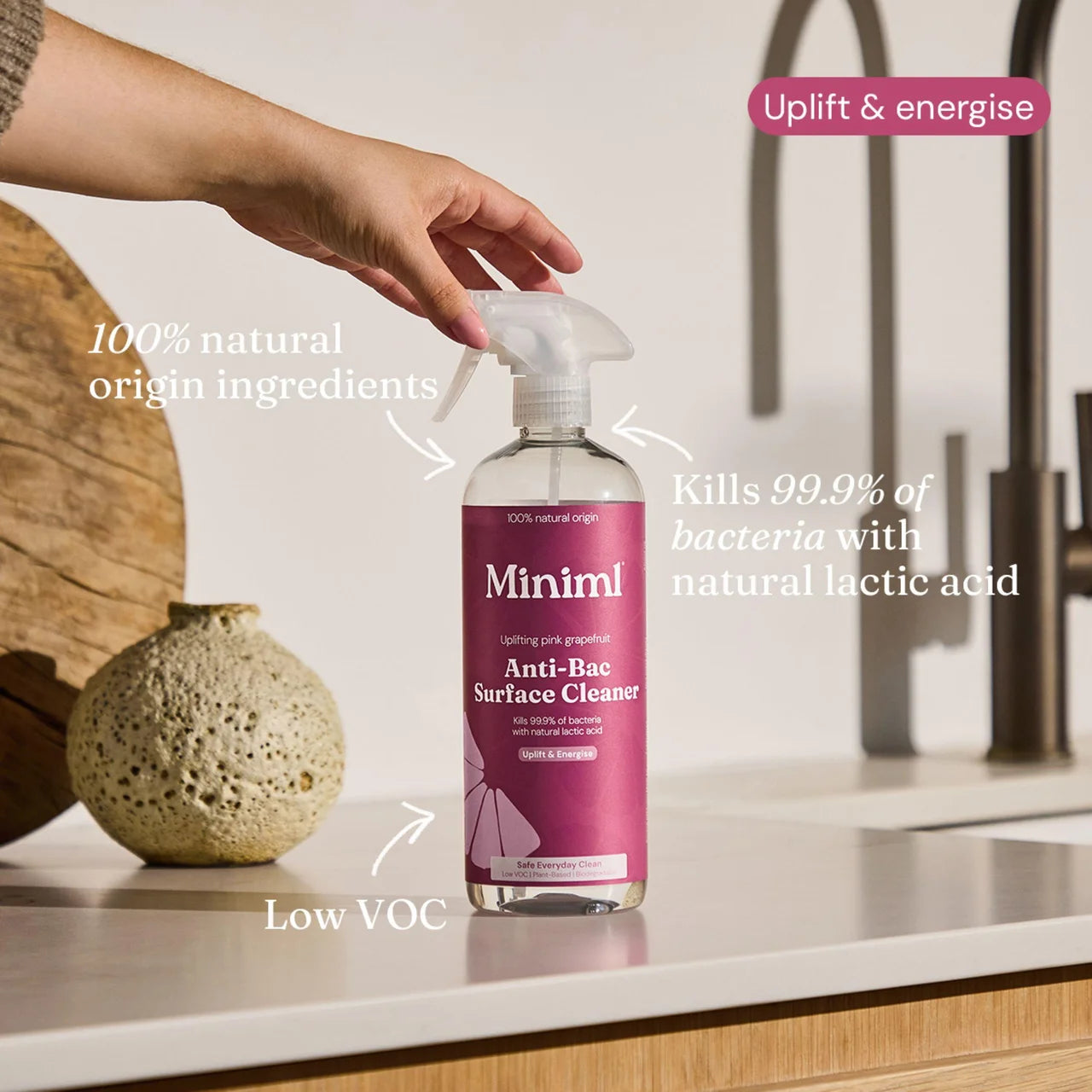 Miniml Pink Grapefruit Anti-Bac Surface Cleaner 750ml