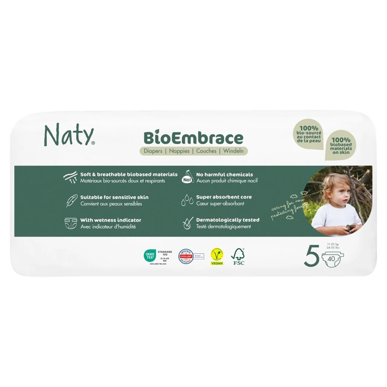 Naty BioEmbrace Big Pack Nappies Size 5 (11-25kg) 40 per pack