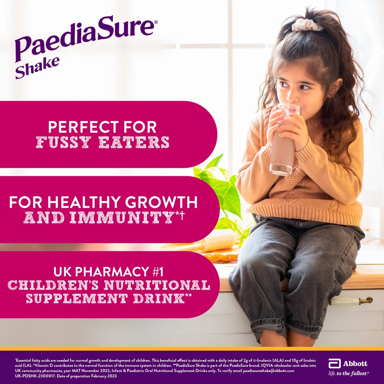 PaediaSure Shake Chocolate Nutritional Supplement Drink, 1-10 Yrs Multipack 200ml x 4