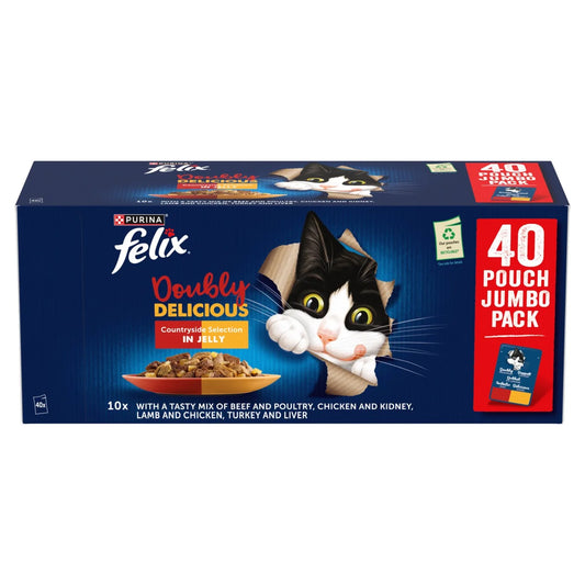 Felix Doubly Delicious Countryside Selection in Jelly Wet Cat Food 40 x 85g