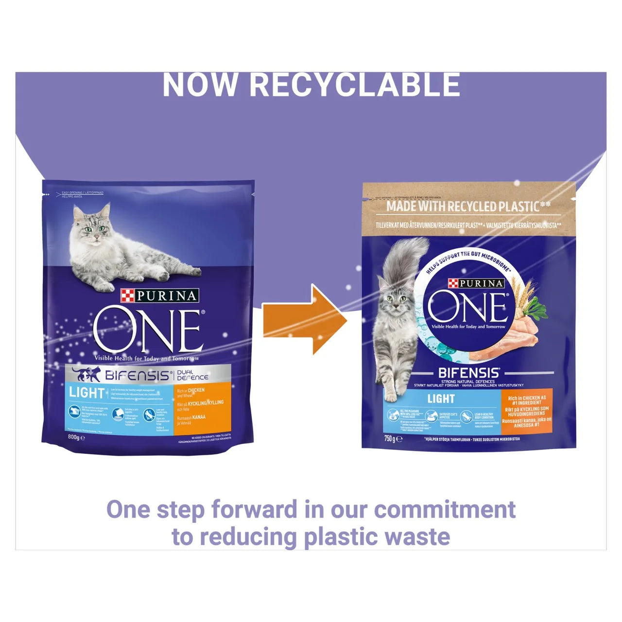 Purina One Light Chicken Dry Cat Food 750g