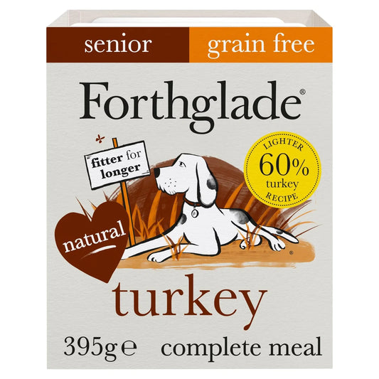 Forthglade Senior Natural Grain Free Wet Dog Food Turkey 7 yrs+ 395g