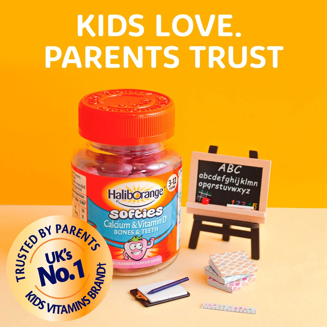 Haliborange Kid's Softies Calcium & Vitamin D Strawberry Gummies 3-12yrs 30 per pack