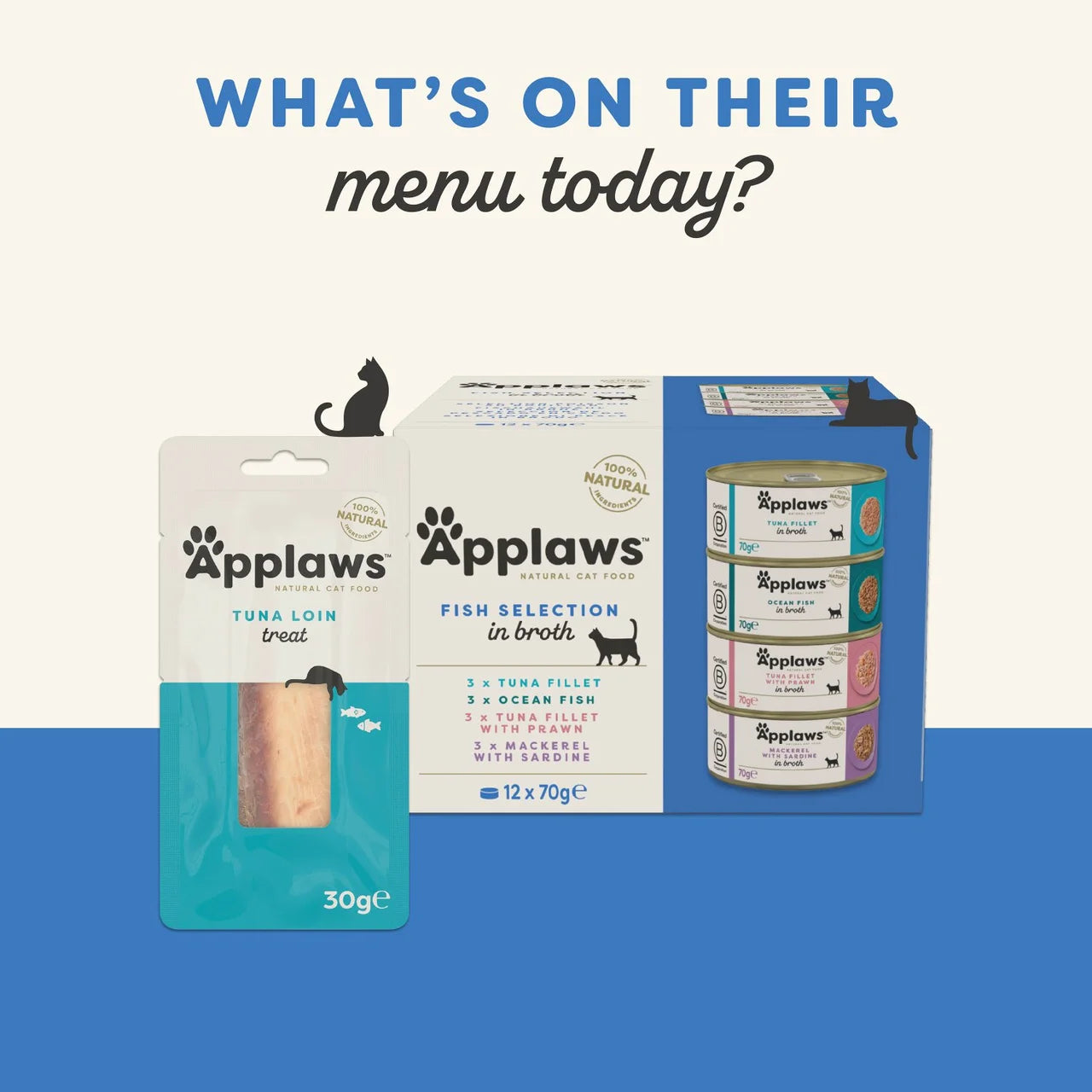 Applaws Natural Wet Cat Food Tuna Fillet Bulk Pack Tins in Broth 36 x 70g
