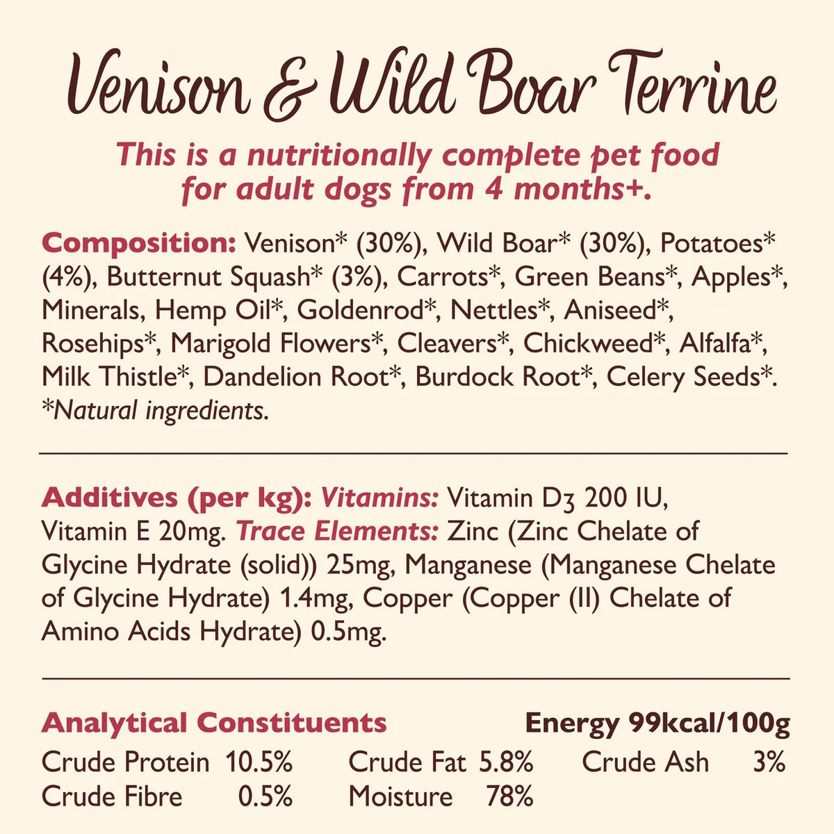 Lily's Kitchen Venison Terrine for Dogs 150g