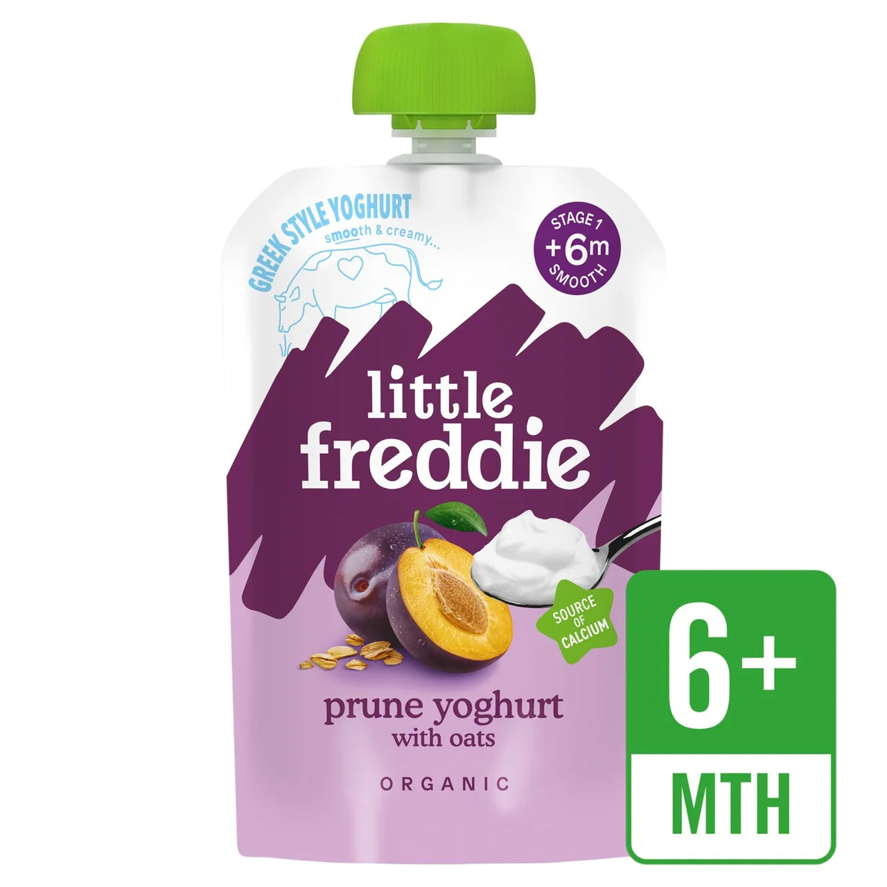 Little Freddie Prune Yoghurt with Oats Baby Food Pouch 6+ Months 100g