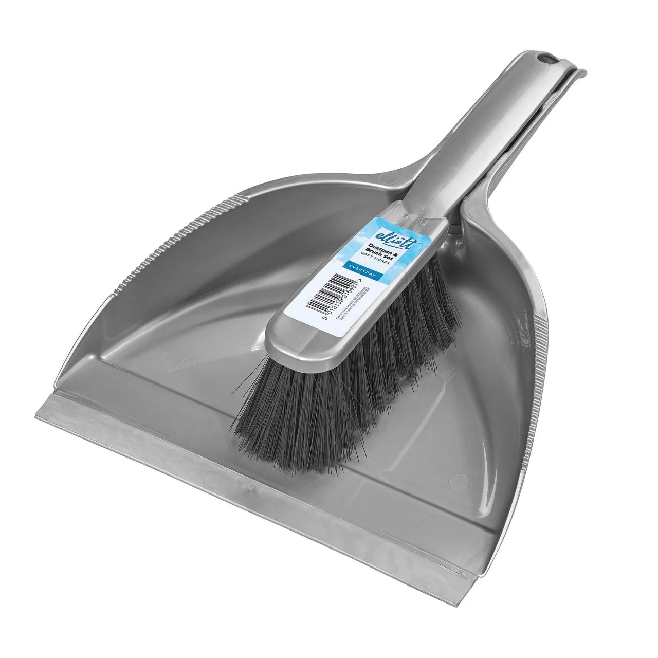 Elliott Dustpan & Brush Set Silver Soft