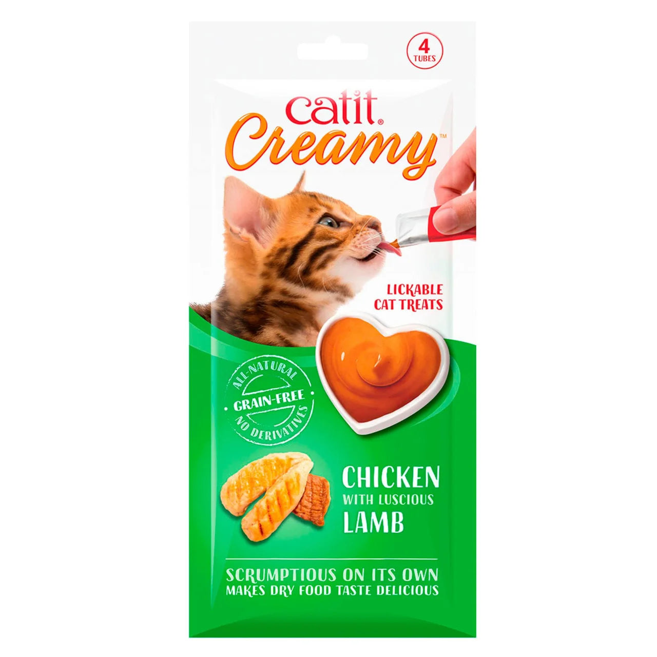 Catit Creamy Lickable Treats Chicken & Lamb 4 x 10g