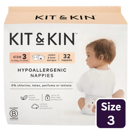 Kit & Kin Hypoallergenic Nappies Size 3 (6-10kg) 32 per pack