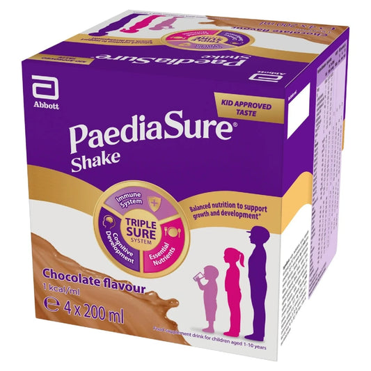 PaediaSure Shake Chocolate Nutritional Supplement Drink, 1-10 Yrs Multipack 200ml x 4