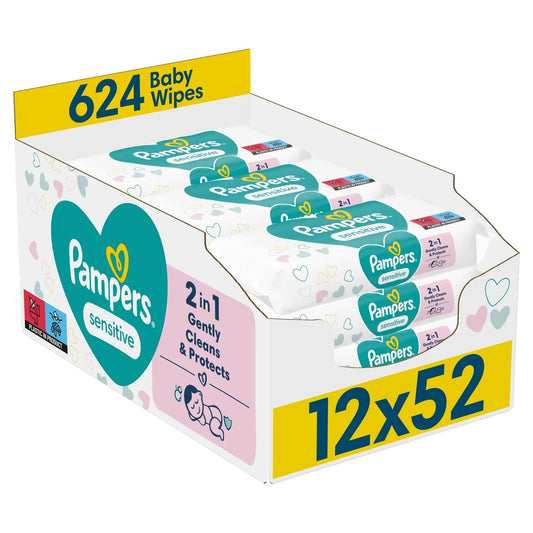Pampers Baby Wipes Sensitive 12 x 52 per pack