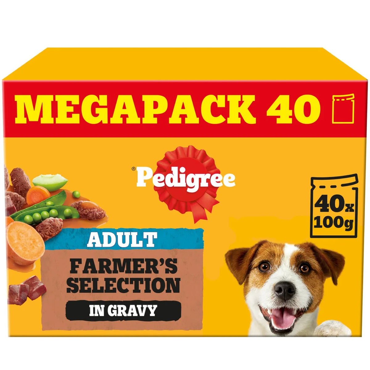Pedigree Wet Dog Food Pouches Mixed Varieties in Gravy 40 x 100g