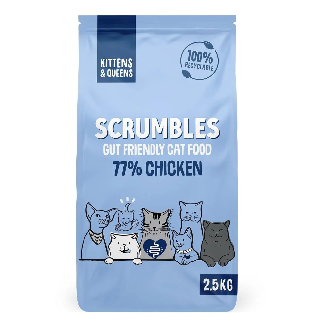 Scrumbles Kitten and Queens Dry Cat Food Chicken 2.5kg