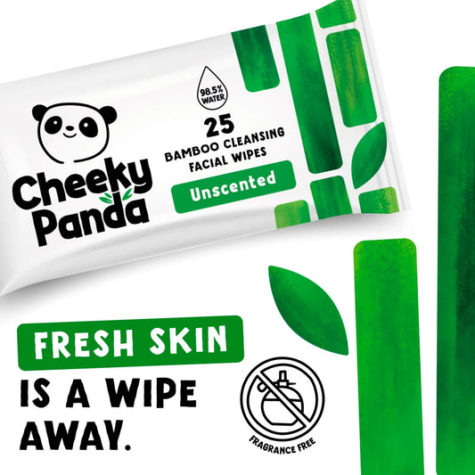 Cheeky Panda Bamboo Unscented Facial Cleansing Wipes 25 per pack