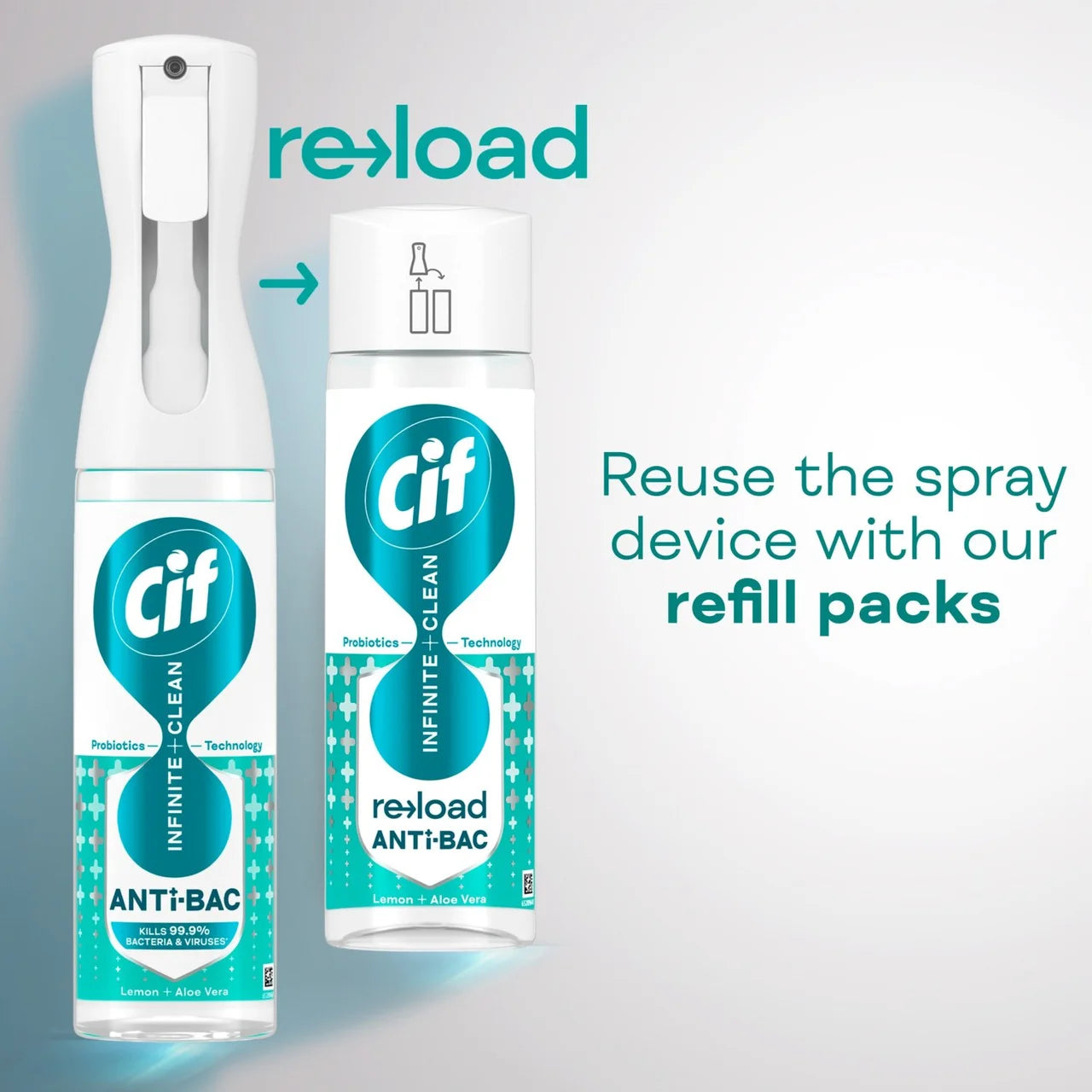 Cif Infinite Clean Anti-Bac All in One Cleaner Spray Lemon & Aloe Vera 280ml