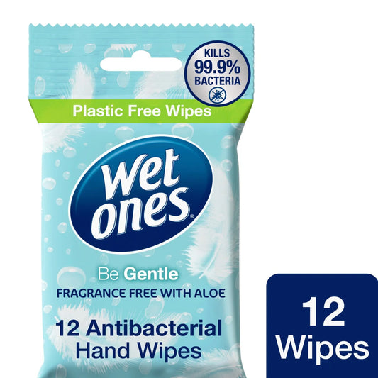 Wet Ones Be Gentle Biodegradeable Antibacterial Wipes 12 per pack