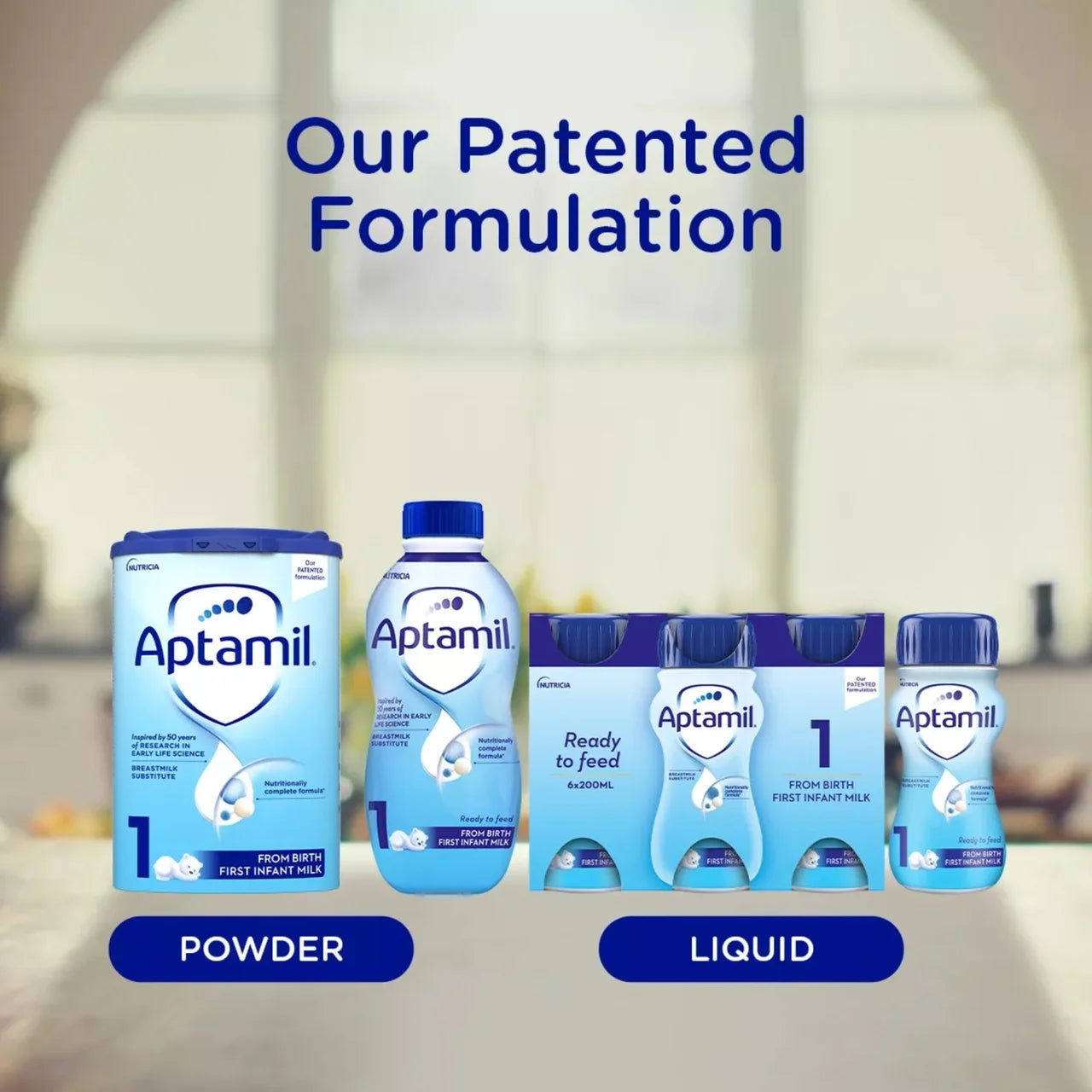 Aptamil 1 First Infant Baby Milk Formula Liquid Ready to Feed from Birth 1L