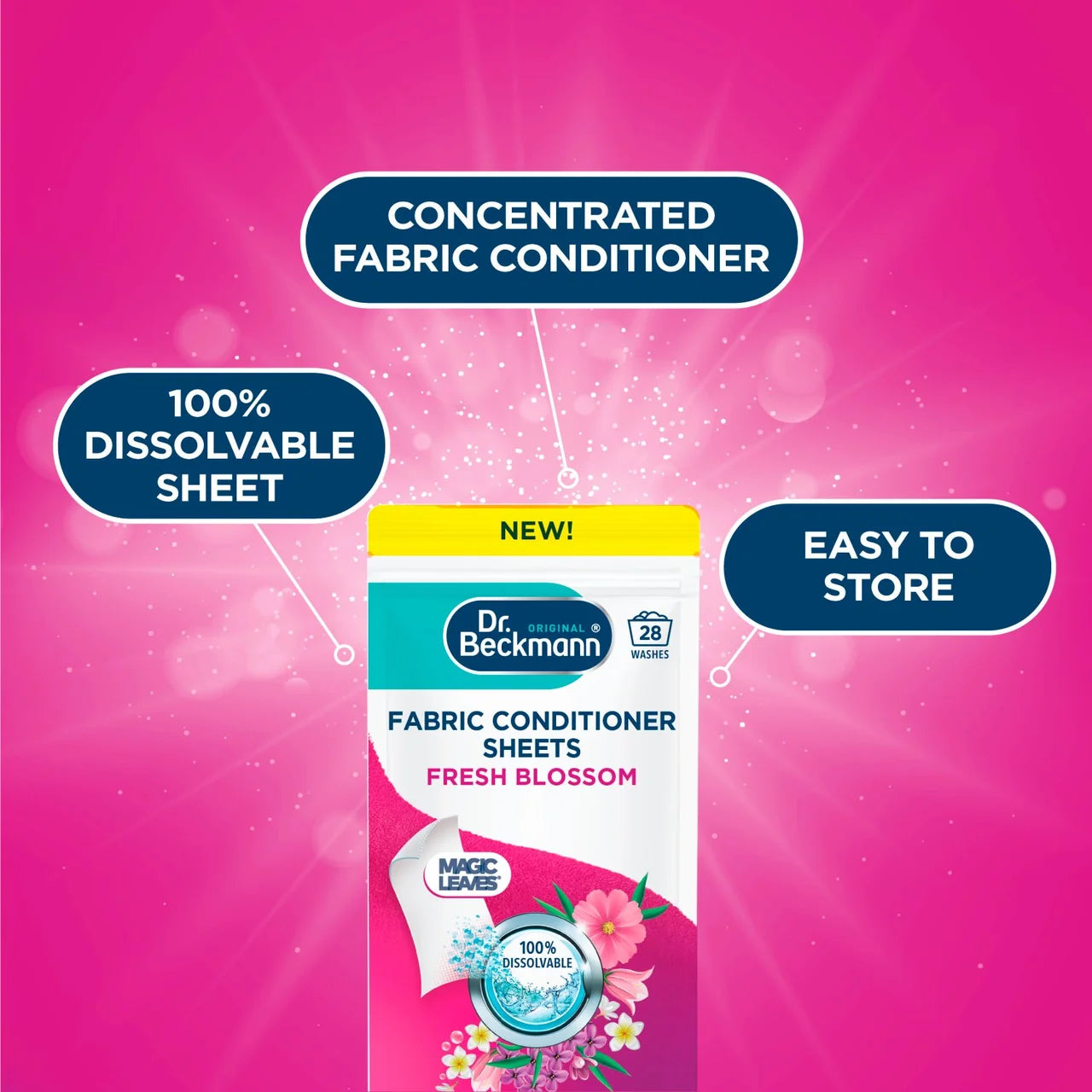 Dr. Beckmann Fabric Conditioner Sheets Fresh Blossom 14 per pack