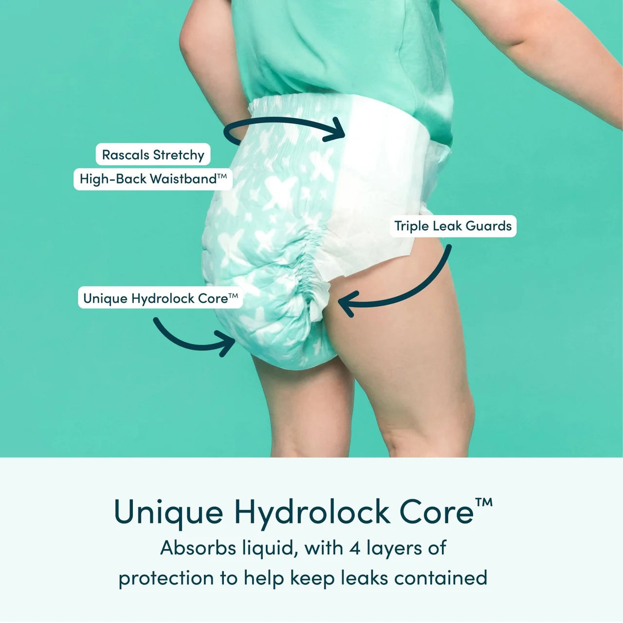 Rascals Premium Nappies, Size 7 (17+kg) 26 per pack