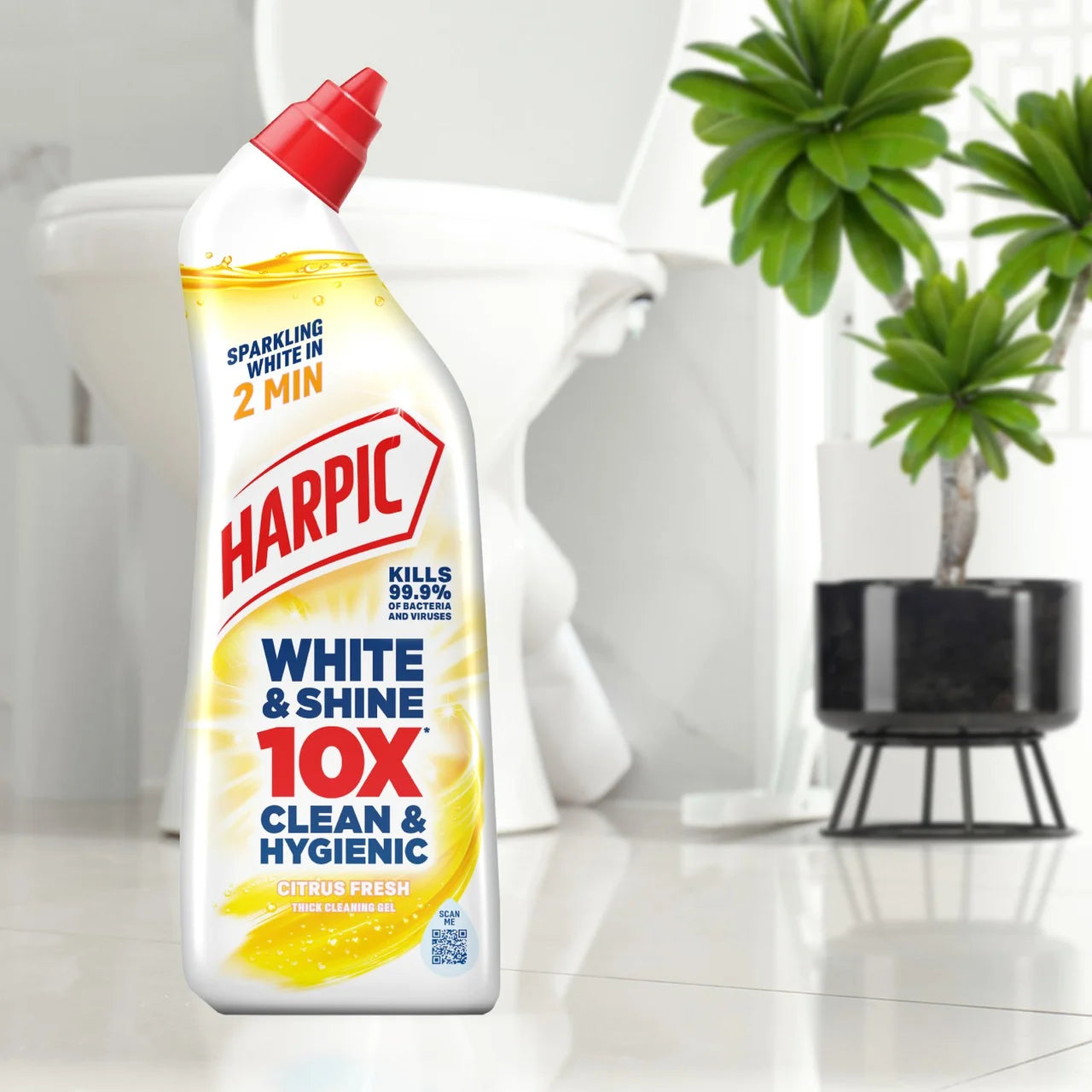 Harpic White & Shine Bleach Citrus Toilet Cleaner Gel 750ml