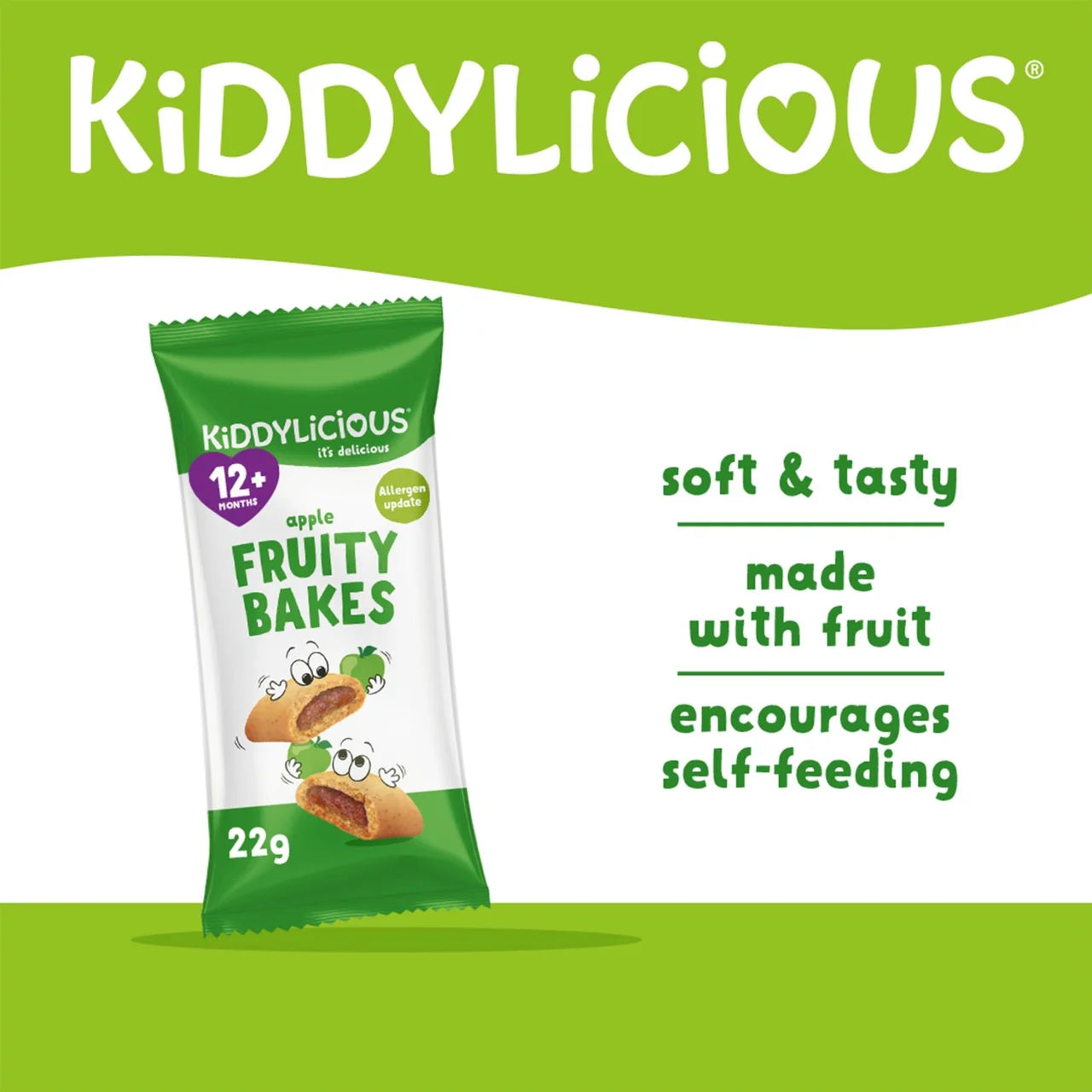 Kiddylicious Apple Fruity Bakes Baby Snacks Multi 6 x 22g
