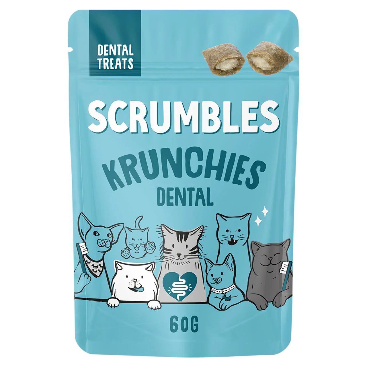Scrumbles Krunchies Cat Dental Pillow Treats 60g