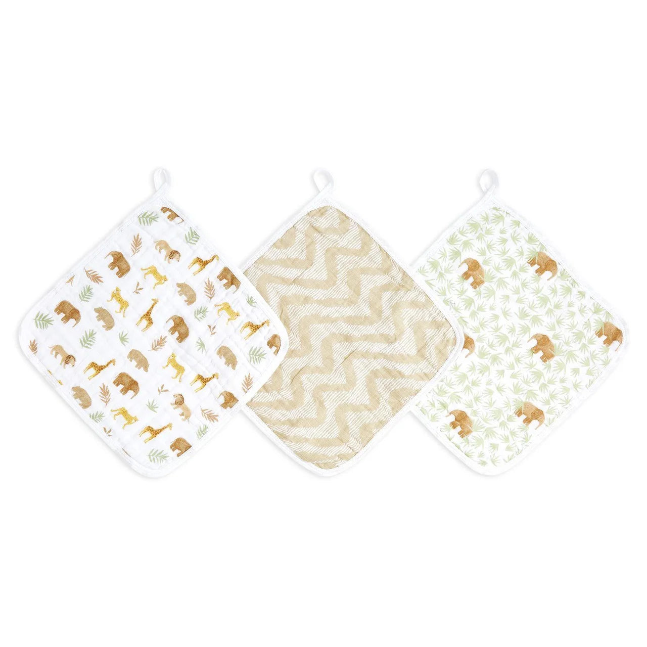 Aden+Anais essentials 3 pack cotton muslin washcloth set tanzania 3 per pack