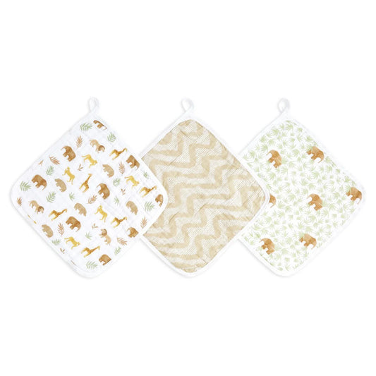 Aden+Anais essentials 3 pack cotton muslin washcloth set tanzania 3 per pack