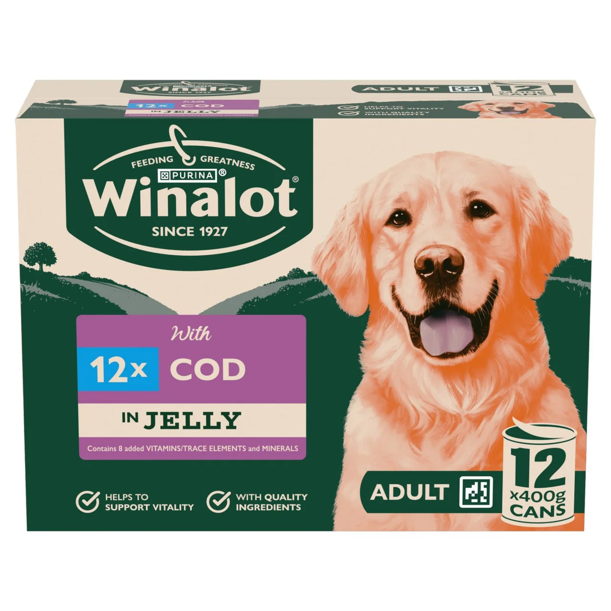 Winalot Classics Mixed in Jelly Cod Wet Dog Food 12 x 400g