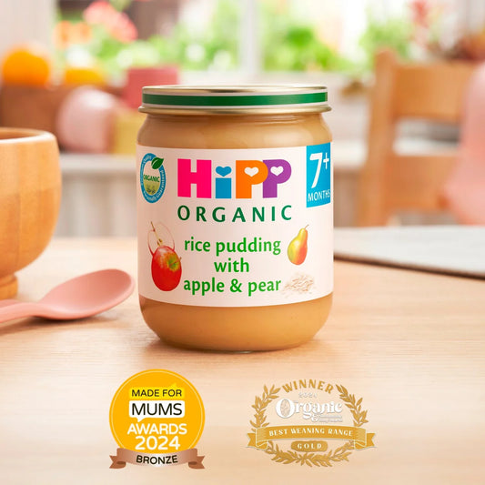 HiPP Organic Rice Pudding with Apple & Pear Baby Food Jar 7+ Months 160g