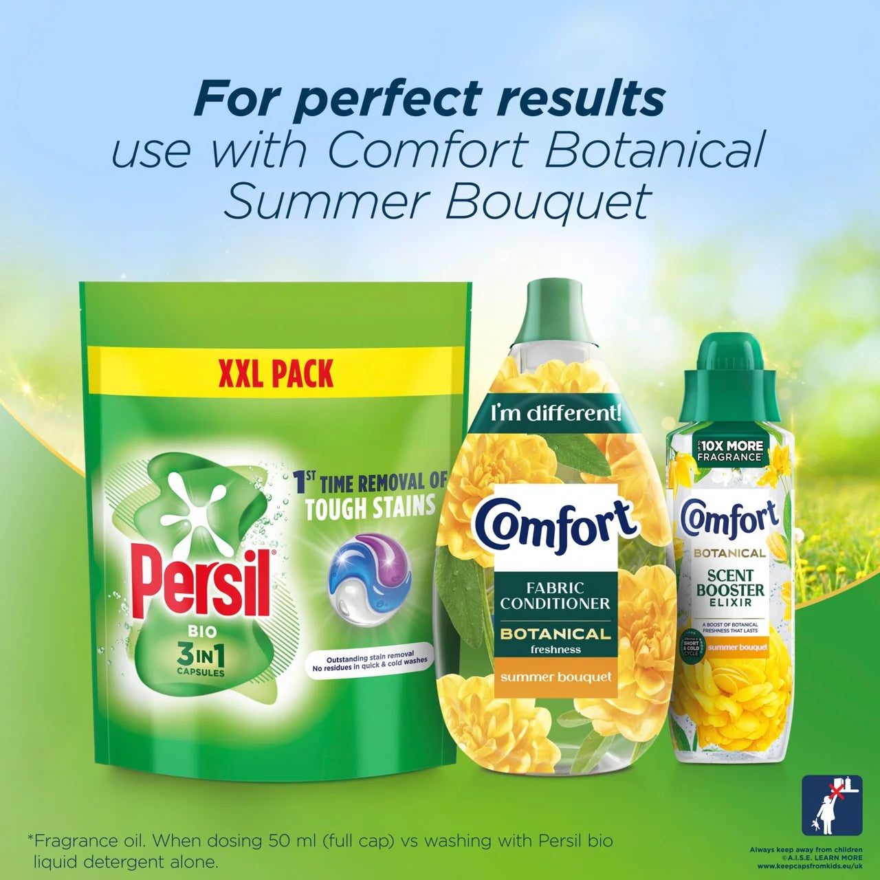 Persil Bio 3 in 1 Laundry Washing Detergent Capsules 48 Washes
