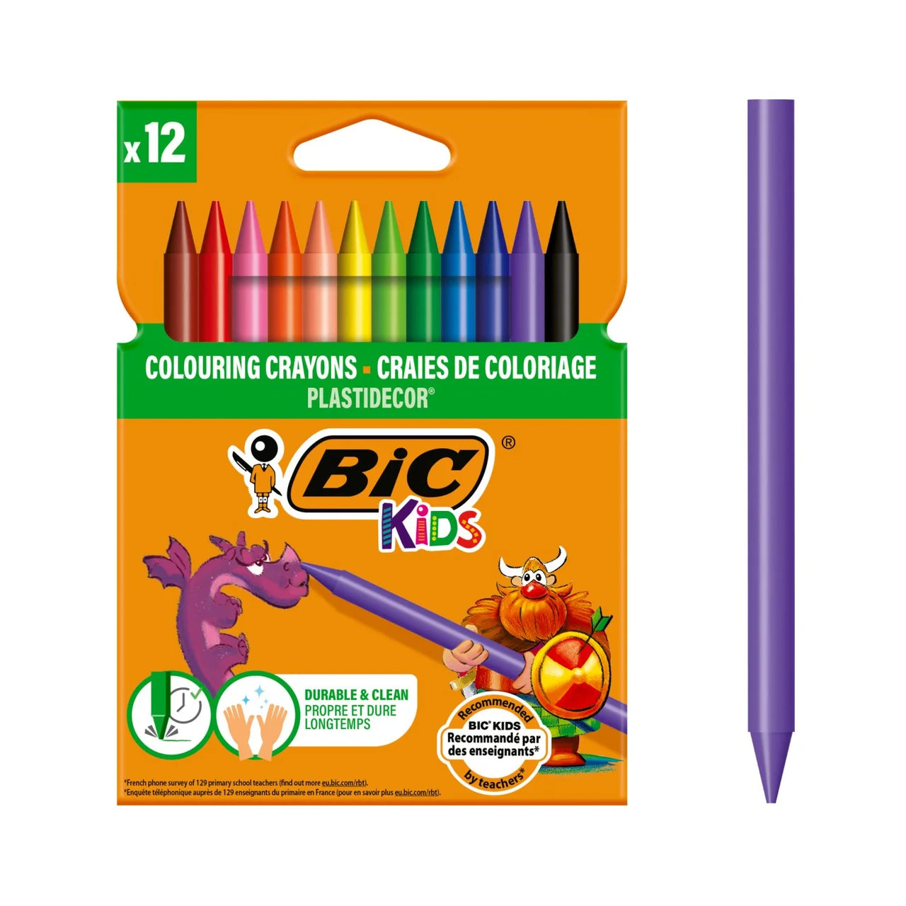 BIC Kids Plastidecor Crayons Wallet of 12