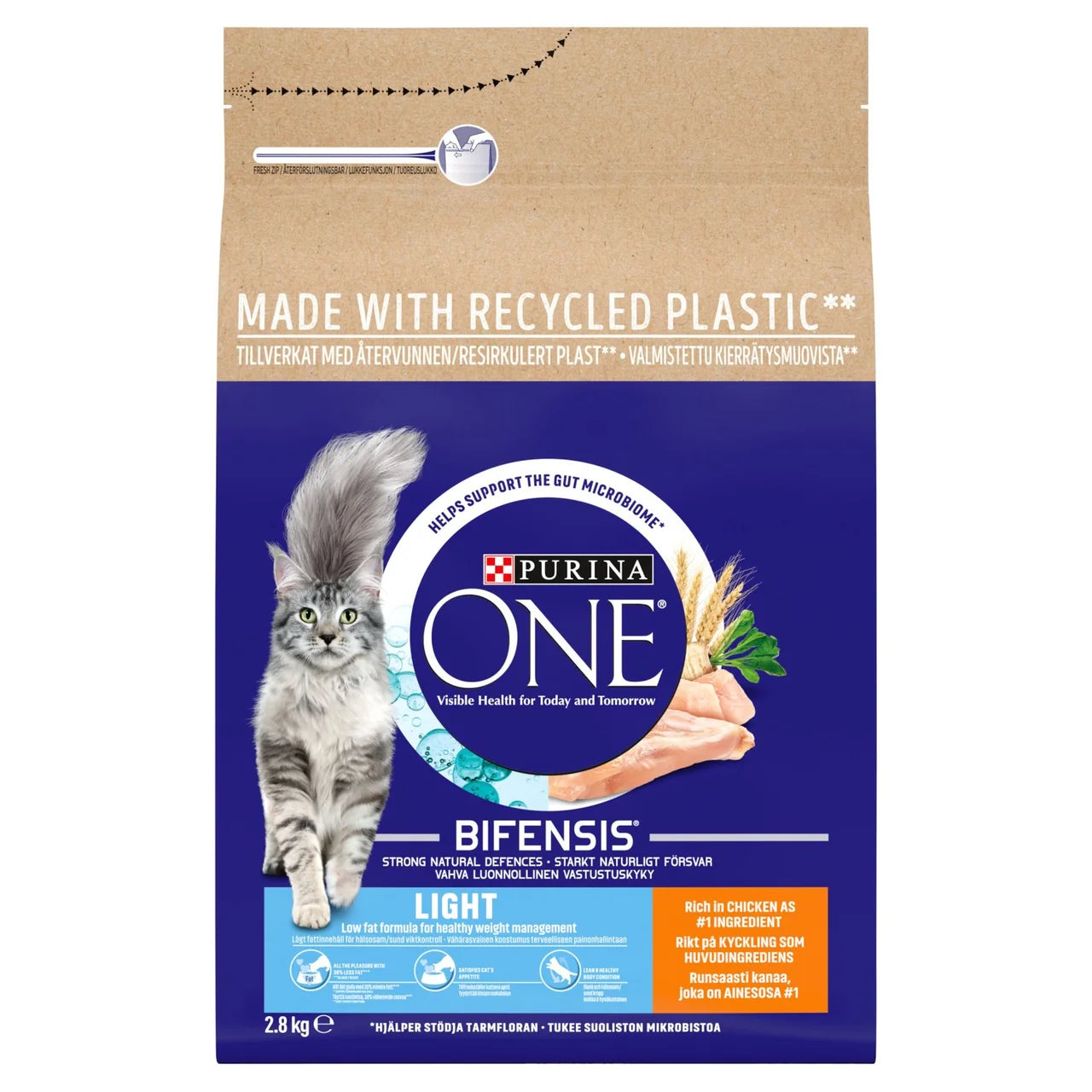 Purina ONE Light Dry Cat Food Chicken & Wheat 2.8kg