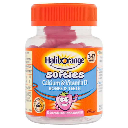 Haliborange Kid's Softies Calcium & Vitamin D Strawberry Gummies 3-12yrs 30 per pack