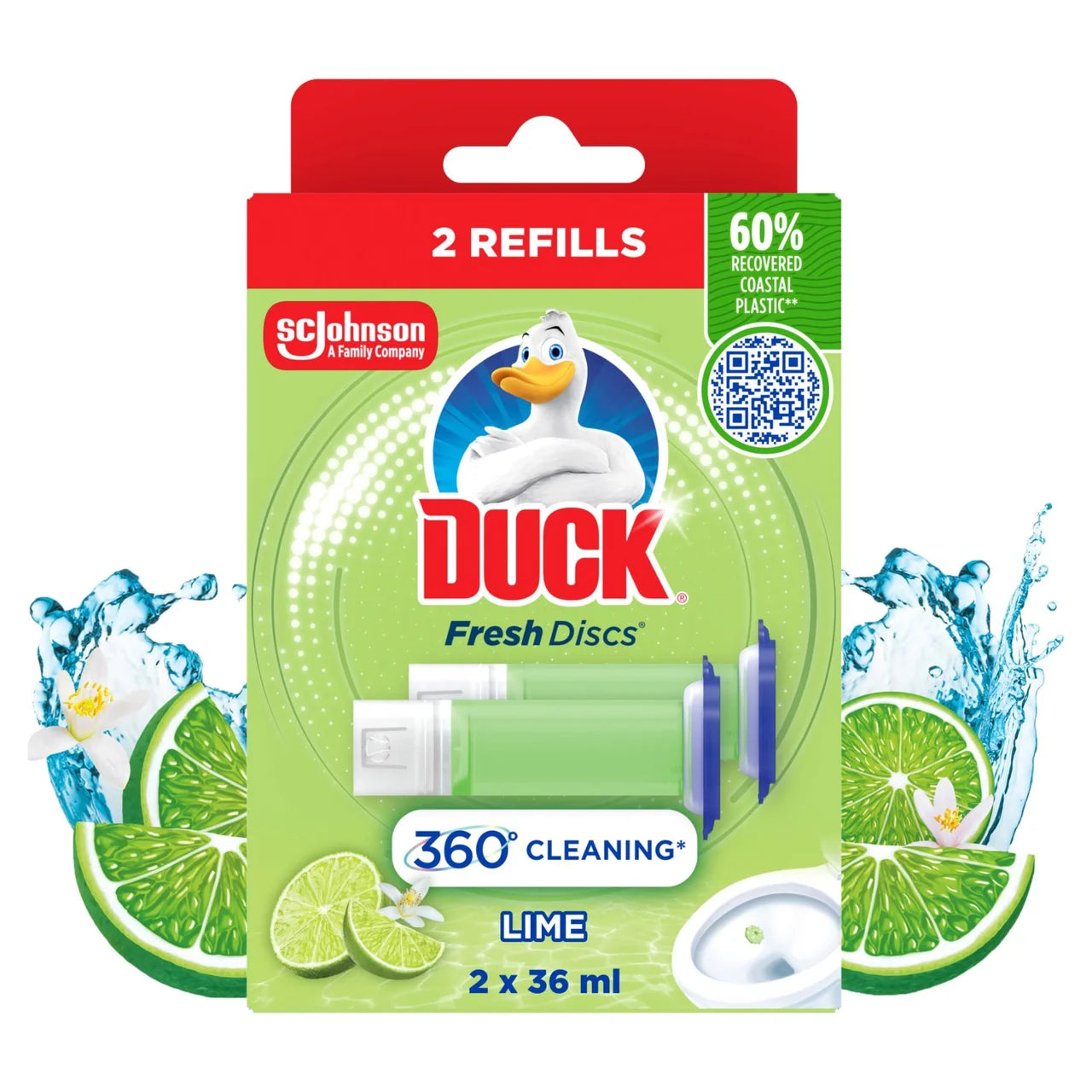 Duck Toilet Fresh Discs Duo Refills Lime 2 x 36ml