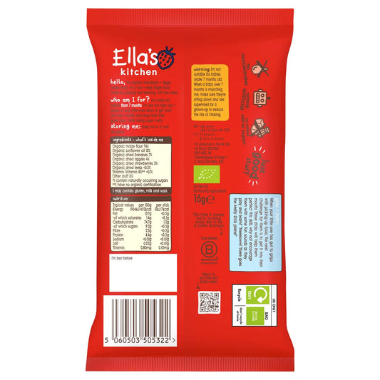 Ella's Kitchen Strawberry & Apple Melty Sticks Baby Snack 7+ Months 16g