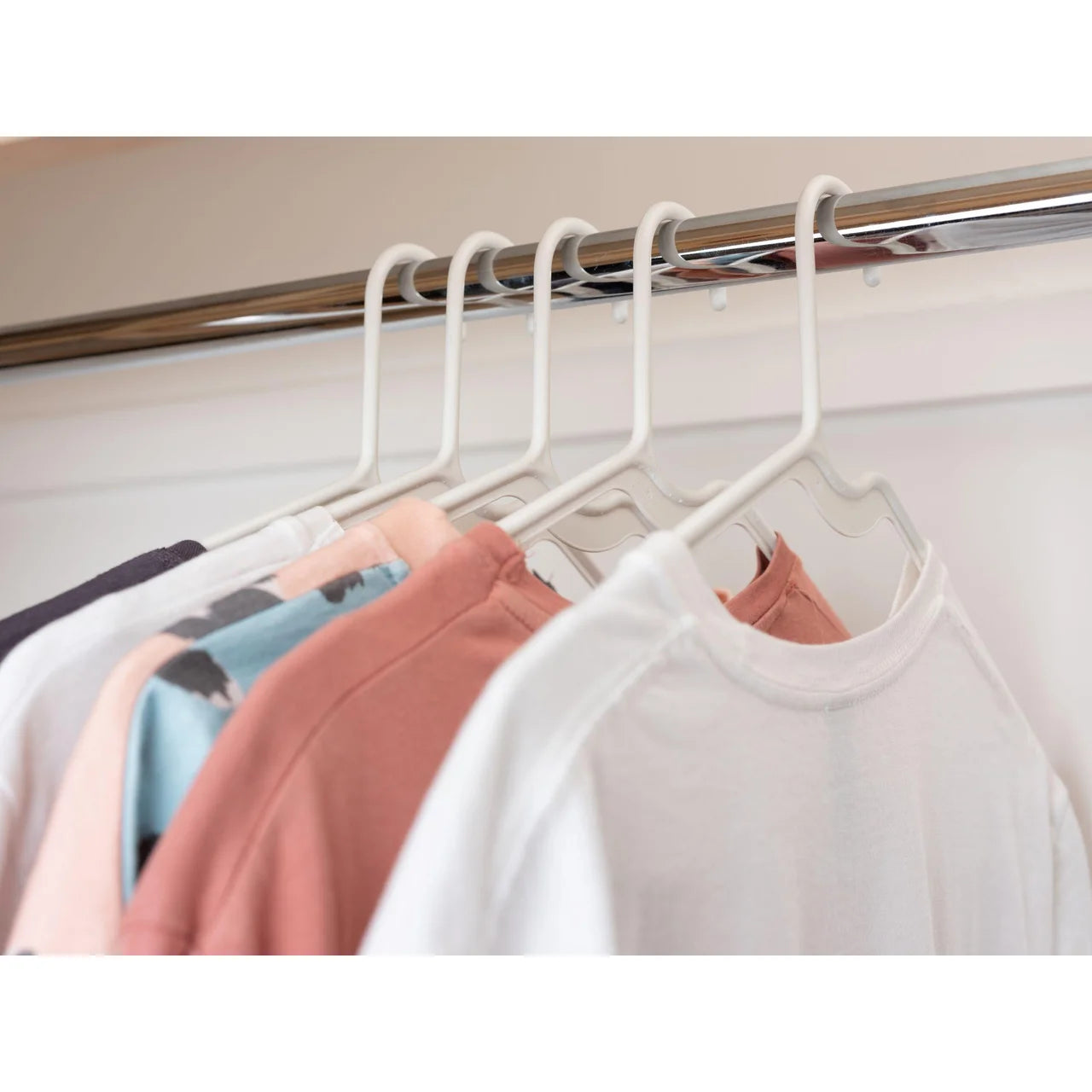 Everyday Solid Plastic Clothes Washing Laundry Hangers, White, 5pk