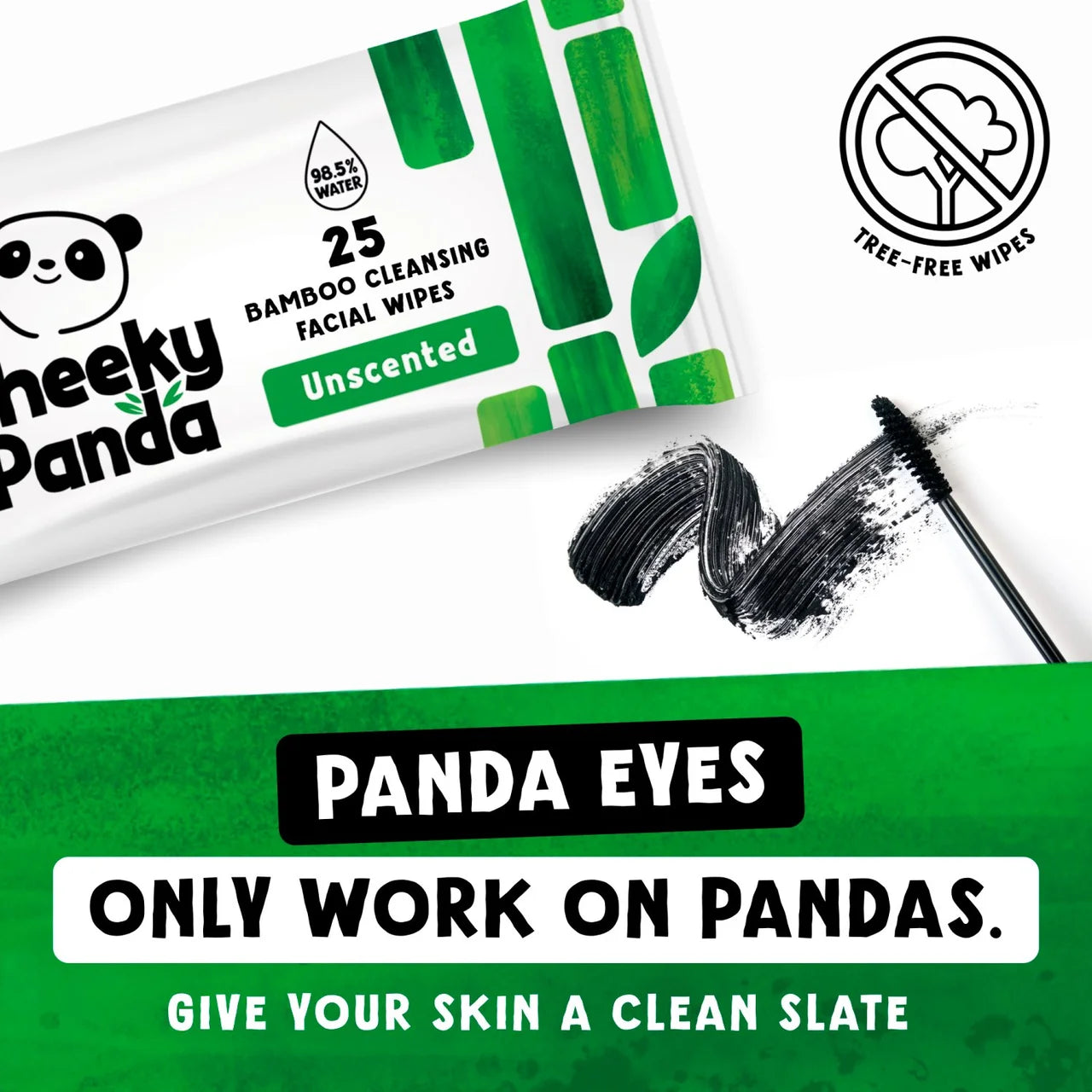 Cheeky Panda Bamboo Unscented Facial Cleansing Wipes 25 per pack